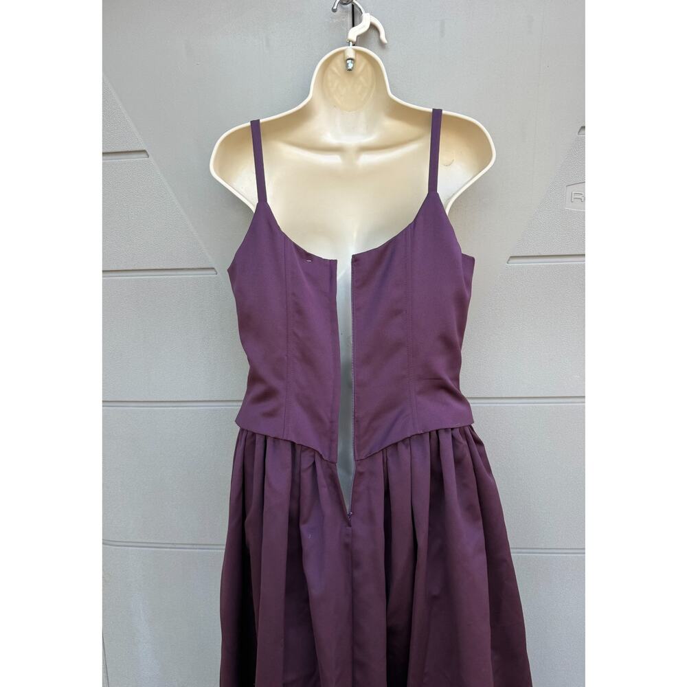 VTG Jessica McClintock Burgundy Satin Basque Waist Sz 12 Gothic Vamp Whimsigoth - Picture 8 of 12